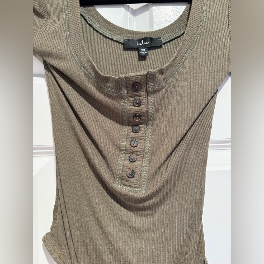 Lulus Ribbed Green Bodysuit - Picture 3 of 3